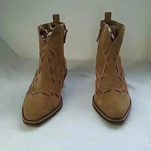 kelsi Dagger suede western cowgirl  ankle boots - Picture 8 of 9